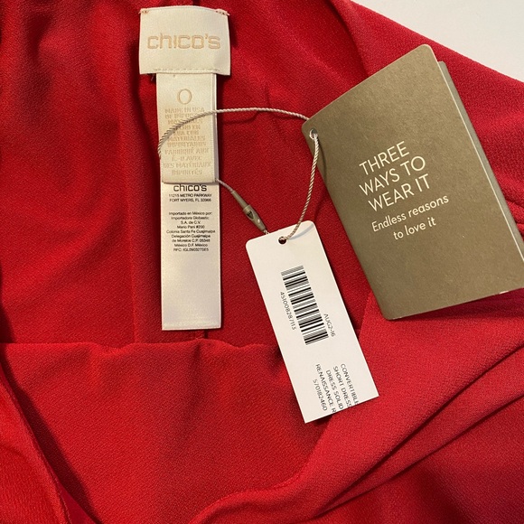 Chico's Convertible Dress Size S Red Classic Office Resort Travel Date Night - Picture 6 of 9